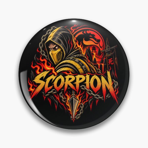 Item preview, Scorpion Mortal Kombat Fire Ninja Get Over Here designed and sold by Pandaburba.