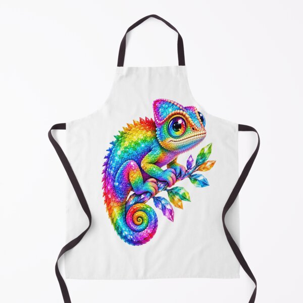 Item preview, Rainbow Crystal Chameleon – Magical Colorful Reptile Fantasy Art designed and sold by RBToper.
