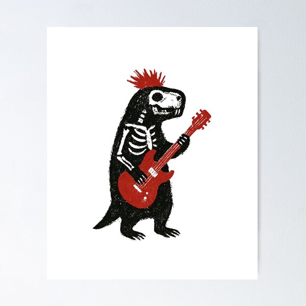 Item preview, Punk Rock Dinosaur Guitarist designed and sold by HBDStudio.