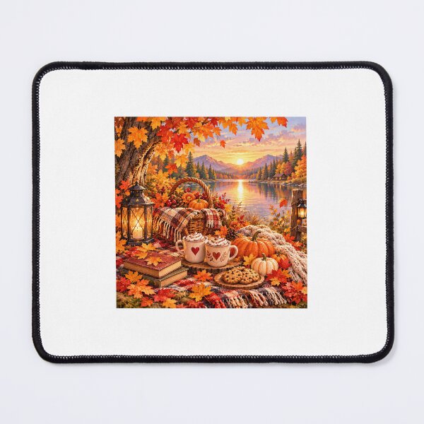 Item preview, Cozy Autumn Picnic – Pumpkin Spice & Hot Chocolate designed and sold by NestDesigns01.