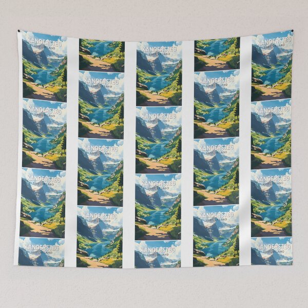 Item preview, Kandersteg Switzerland Travel Art Vintage designed and sold by RealArtIsBetteg.