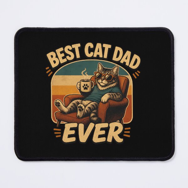 Item preview, Best Cat Dad Ever Retro Sunglasses Cat Portrait designed and sold by OlyvieArt.
