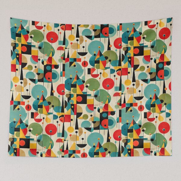 Item preview, Mid Century Abstract Art | Retro Geometric Shapes Modern Vintage Design designed and sold by flowerpower999.