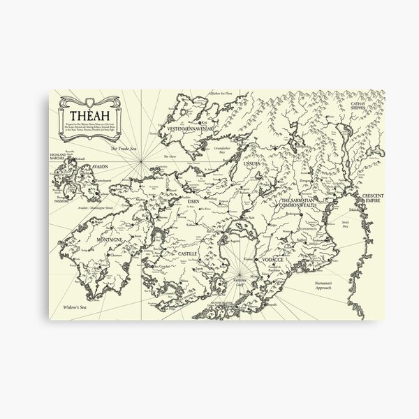 Map of Theah Canvas Print