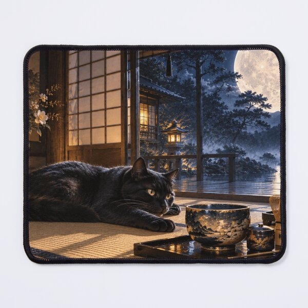 Item preview, Moonlit Tea Cat designed and sold by Silken moonlight .