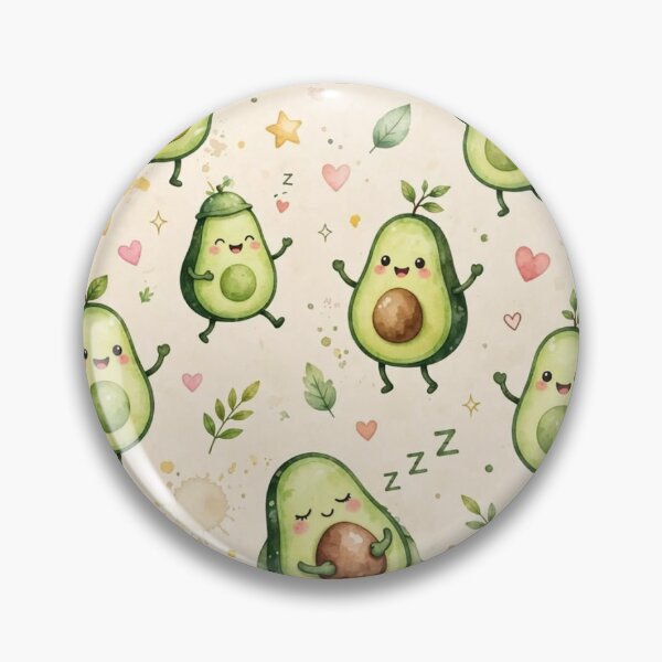 Item preview, kawaii dancing avocado pattern designed and sold by TinyCloudPH.