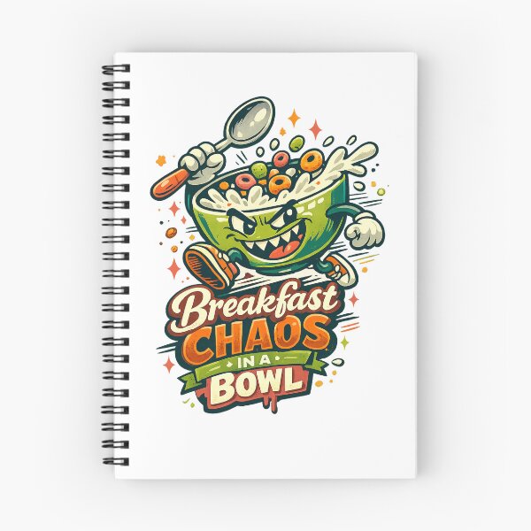 Item preview, Breakfast Chaos in a Bowl Funny Cereal Lover Retro Food Art Design designed and sold by inkoutninja.