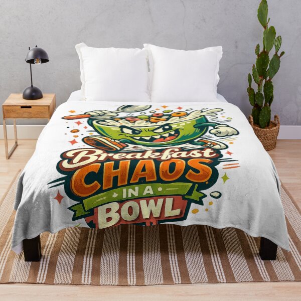 Item preview, Breakfast Chaos in a Bowl Funny Cereal Lover Retro Food Art Design designed and sold by inkoutninja.