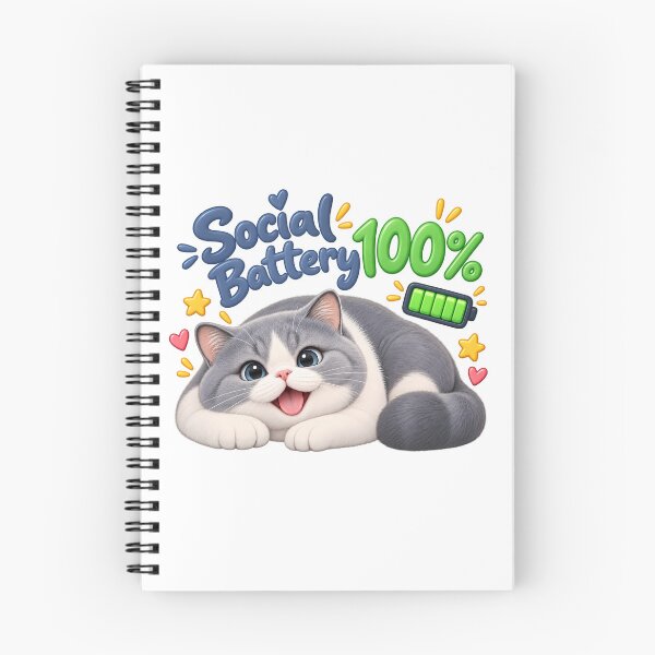 Item preview, Social Battery 100% Happy Cat designed and sold by HoloHugDesigns.