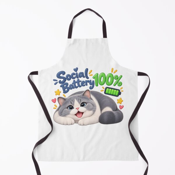Item preview, Social Battery 100% Happy Cat designed and sold by HoloHugDesigns.