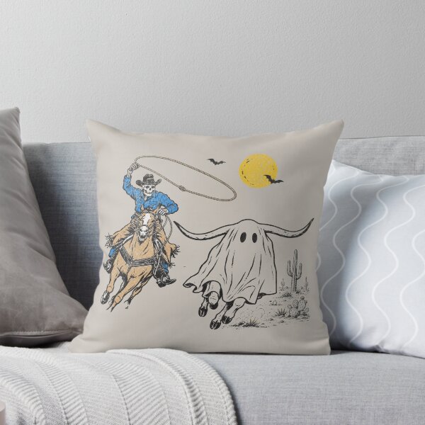 Item preview, Skeleton Cowboy Wrangling Ghost Bull Under Full Moon designed and sold by Studio Bootleg.