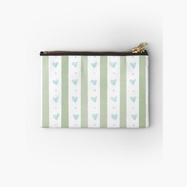 Item preview, Hand Drawn Heart Stripe Green Pattern - Cute Girly Design designed and sold by DustandBloom.