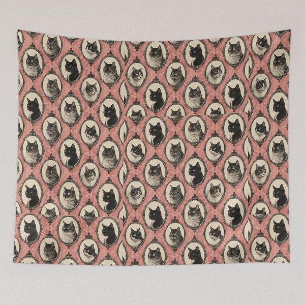 Item preview, Mid Century Cat Portrait | Retro Geometric Shapes Modern Vintage Design designed and sold by flowerpower999.