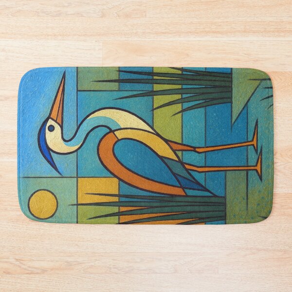 Item preview, Heron,  a Geometric illustration – Colourful Wildlife Art designed and sold by GalleryKauffeld.