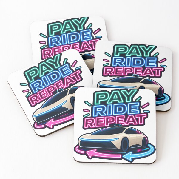 Item preview, Pay Ride Repeat Neon Self Driving Car Design designed and sold by Kenzie & Co.