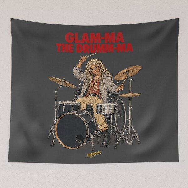 Item preview, Glam-ma The Drumm-ma - Funny Grandma Drummer Illustration designed and sold by BRTHRCNK01.