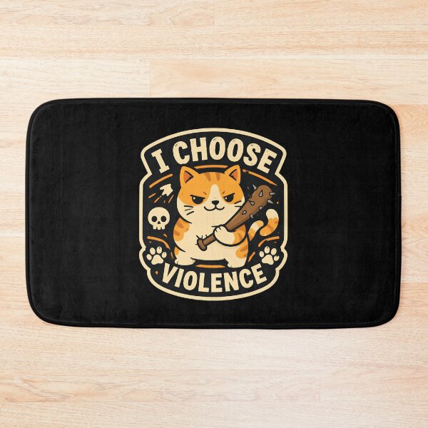 Item preview, I Choose Violence Funny Cat Knife Meme Emblem designed and sold by OlyvieArt.