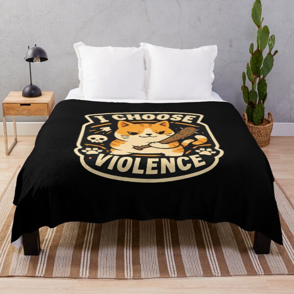 Item preview, I Choose Violence Funny Cat Knife Meme Emblem designed and sold by OlyvieArt.