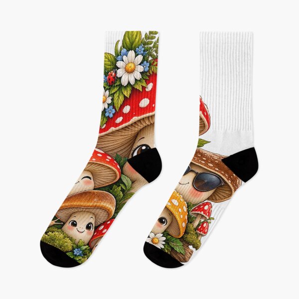 Item preview, Cute Mushroom Family – Whimsical Toadstool Woodland Design designed and sold by CreativeNest Prints.