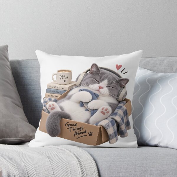 Item preview, Cozy Cat Good Things Ahead designed and sold by HoloHugDesigns.
