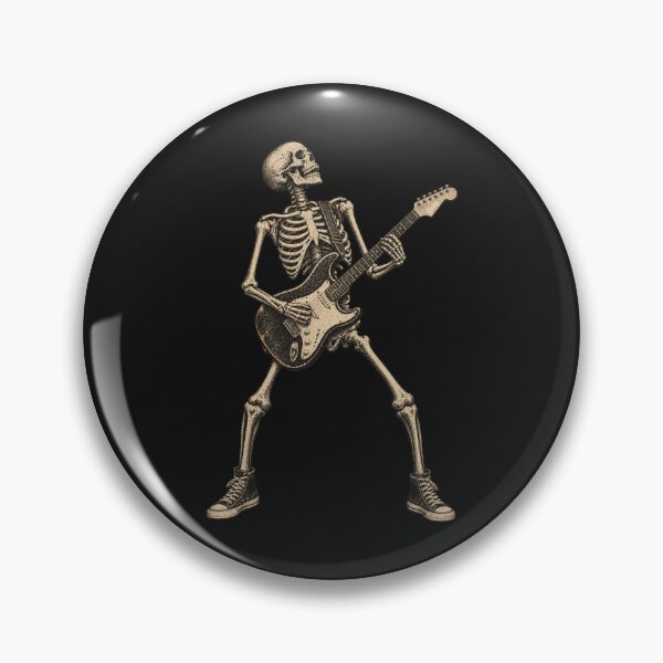 Item preview, Vintage Engraving Skeleton Shredding Electric Guitar Rock Musician designed and sold by Yellowriversss.