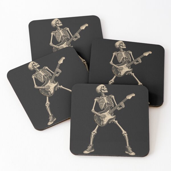 Item preview, Vintage Engraving Skeleton Shredding Electric Guitar Rock Musician designed and sold by Yellowriversss.