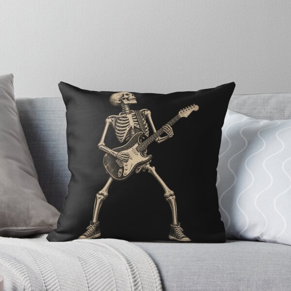 Item preview, Vintage Engraving Skeleton Shredding Electric Guitar Rock Musician designed and sold by Yellowriversss.