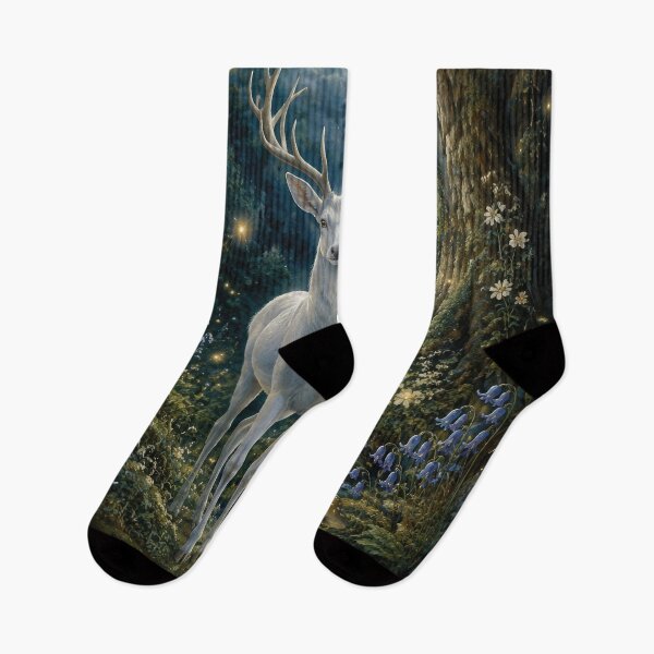 Item preview, Moonlit White Stag of the Enchanted Forest designed and sold by thewandswant.