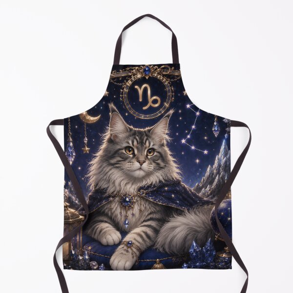 Item preview, Cute Capricorn Cat Celestial Purple Magic Zodiac designed and sold by Soluna Studio.