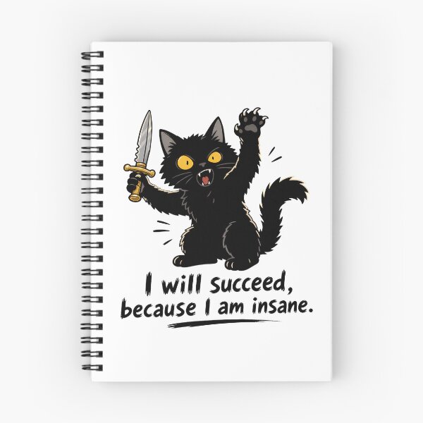 Item preview, Insane Black Cat with Dagger Quote Art designed and sold by OlyvieArt.