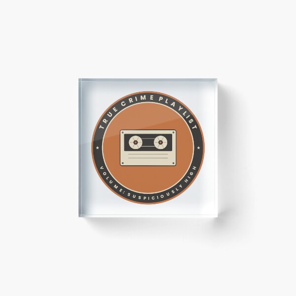 Item preview, True Crime Playlist Volume Suspiciously High Retro Cassette T-Shirt designed and sold by Mega-Shopping.