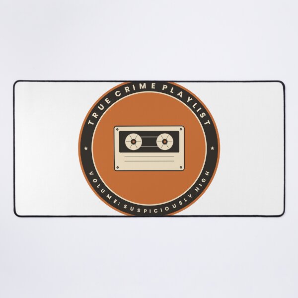 Item preview, True Crime Playlist Volume Suspiciously High Retro Cassette T-Shirt designed and sold by Mega-Shopping.