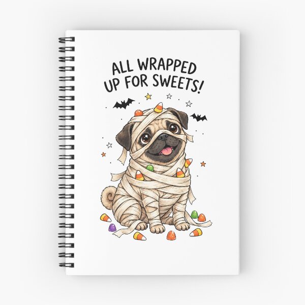 Item preview, Cute Mummy Pug Halloween Sweets Illustration designed and sold by SayMaria.
