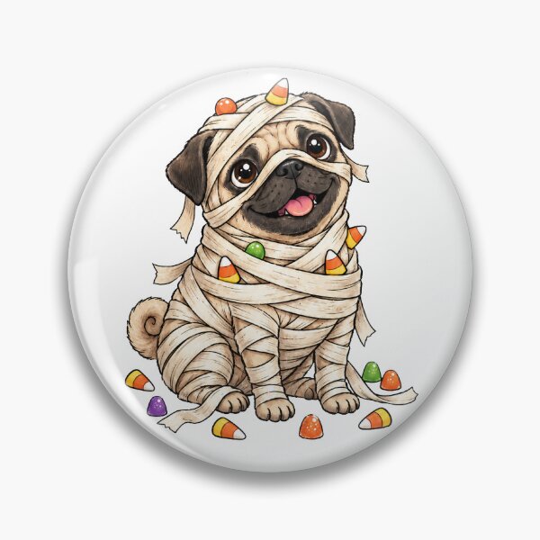 Item preview, Cute Mummy Pug Halloween Sweets Illustration designed and sold by SayMaria.