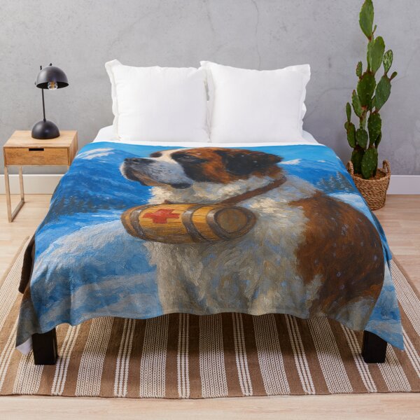Item preview, Saint Bernard Dog Painting – Alpine Mountain Art designed and sold by GalleryKauffeld.