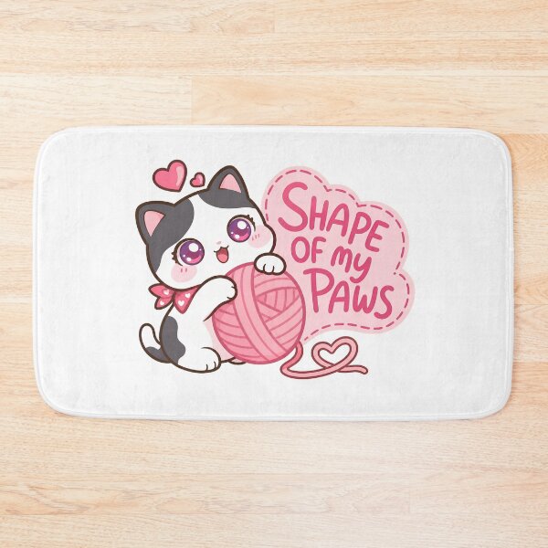 Item preview, Cute Cat with Yarn - Shape of My Paws designed and sold by OlyvieArt.