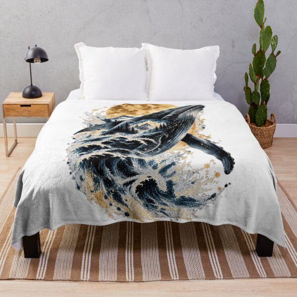 Item preview, Whale Through the Mountain Tide | Whale Wave Mountain Art | Norvian designed and sold by Norvian.