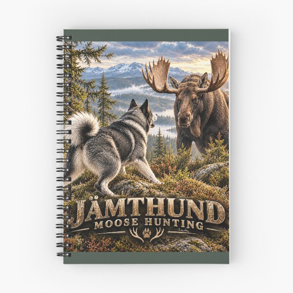 Item preview, Jämthund Moose Hunting Vintage Scandinavian Hunting Dog Logo designed and sold by TammyHunterArt.