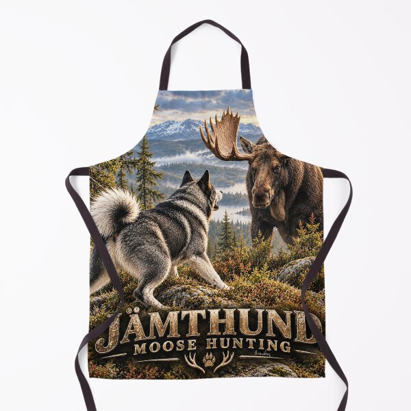 Item preview, Jämthund Moose Hunting Vintage Scandinavian Hunting Dog Logo designed and sold by TammyHunterArt.