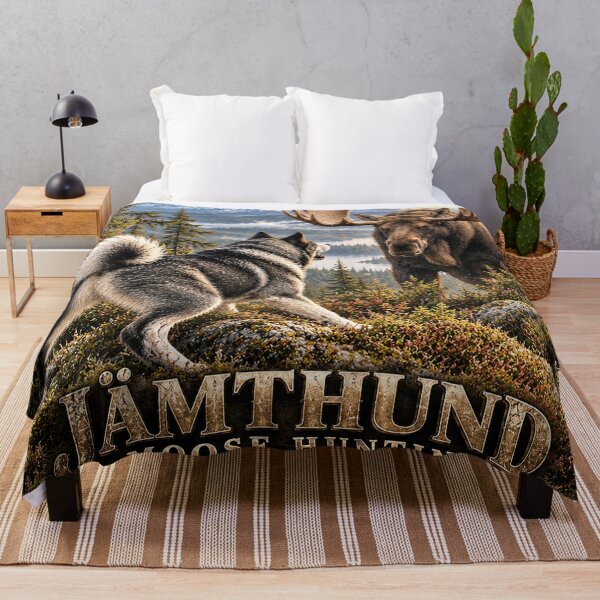 Item preview, Jämthund Moose Hunting Vintage Scandinavian Hunting Dog Logo designed and sold by TammyHunterArt.