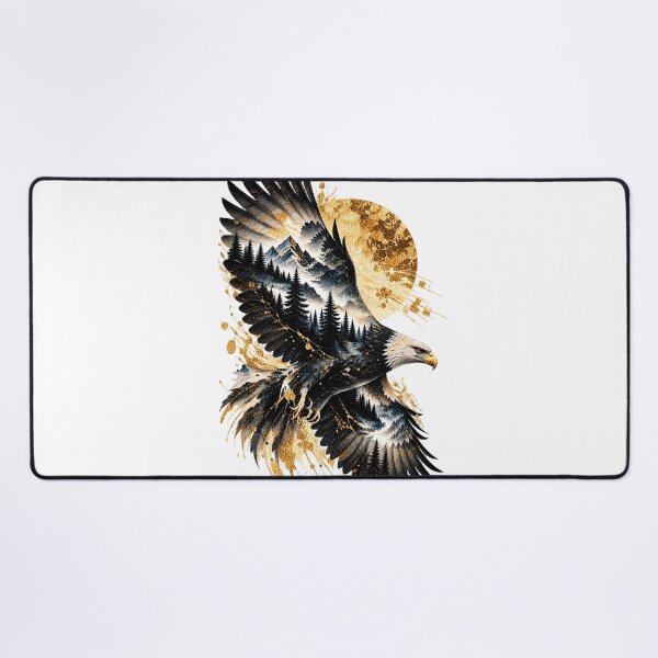 Item preview, Eagle Across the High Range | Flying Eagle Mountain Art | Norvian designed and sold by Norvian.