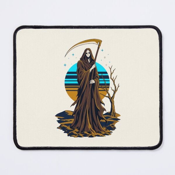 Item preview, Dark Fantasy Vintage Anime Grim Reaper Gothic Sun and Scythe designed and sold by KungPowUnicorn.