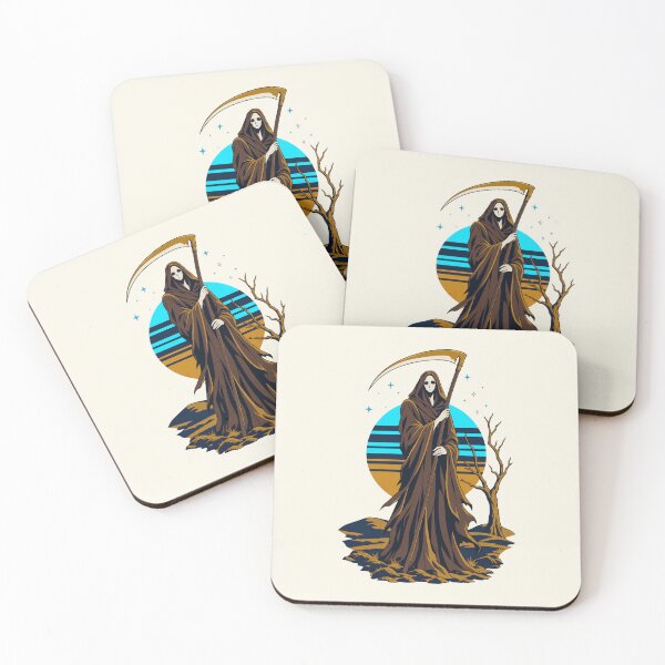 Item preview, Dark Fantasy Vintage Anime Grim Reaper Gothic Sun and Scythe designed and sold by KungPowUnicorn.
