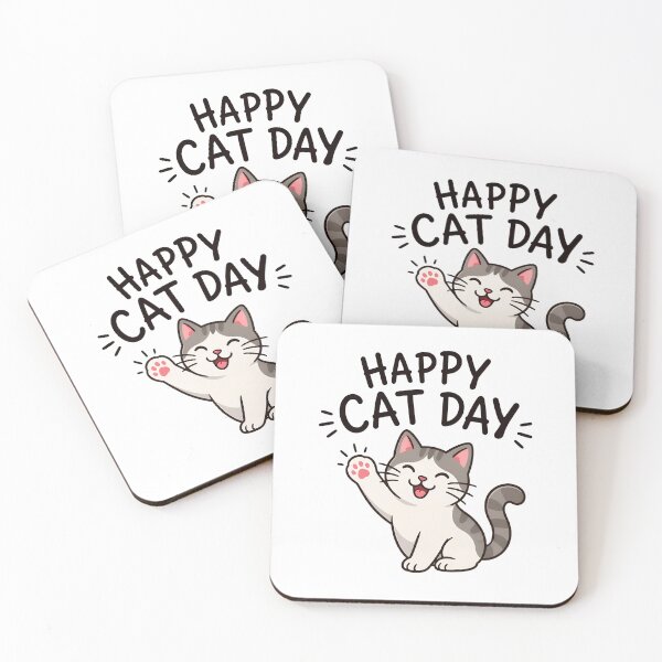 Item preview, Happy Cat Day Cute Cartoon Cat Tongue Out designed and sold by OlyvieArt.