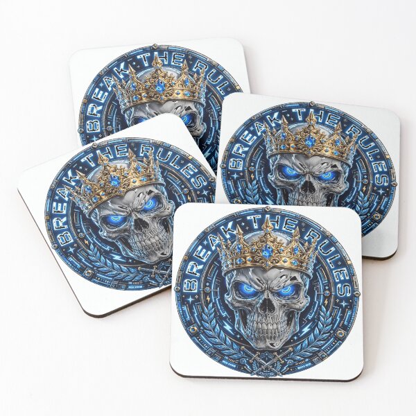 Item preview, Break The Rules Skull King - Blue Neon Gothic Crown Design designed and sold by prithvi chand.