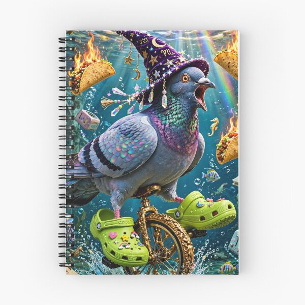 Item preview,  Pigeon Wizard Riding Unicycle Underwater Library designed and sold by Aliforall.