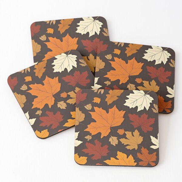 Item preview, Autumn Maple Leaves Seamless Pattern — Cozy Fall Foliage Dark Background designed and sold by LYAN-STORE.