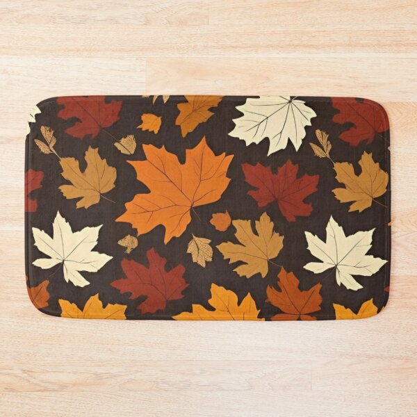 Item preview, Autumn Maple Leaves Seamless Pattern — Cozy Fall Foliage Dark Background designed and sold by LYAN-STORE.
