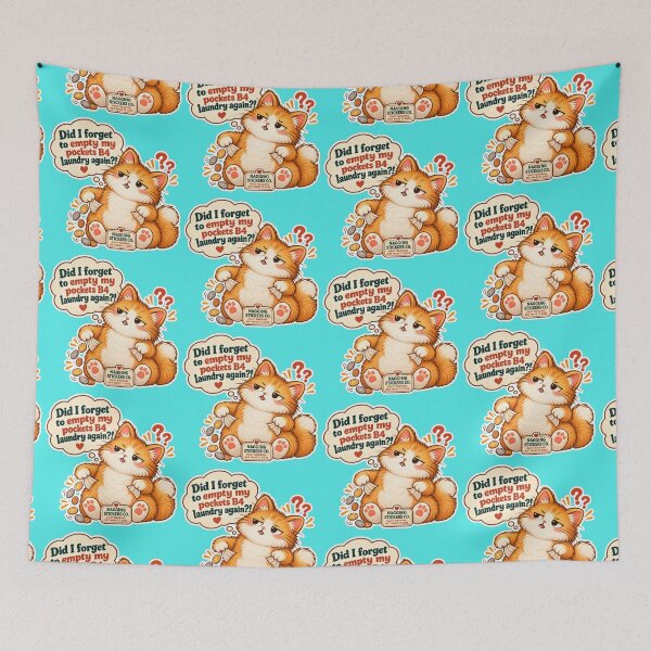 Item preview, NAGGINGCAT3 BY NAGGINGSTICKERSCO. DID I EMPTY MY POCKETS B4 LAUNDRY AGAIN?! MUNDANE COLLECTION | AQUA Edition | No.01 designed and sold by LaMaisonOfMY.