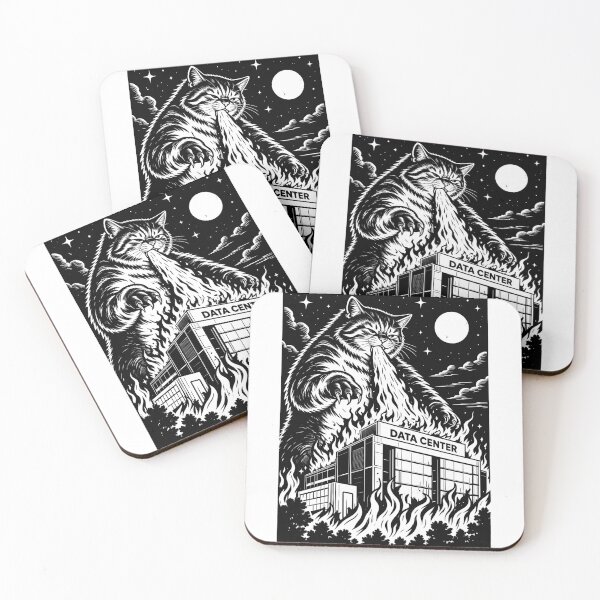 Item preview, Cat Burning The Data Center Funny Anti AI designed and sold by gordonbwyashop.